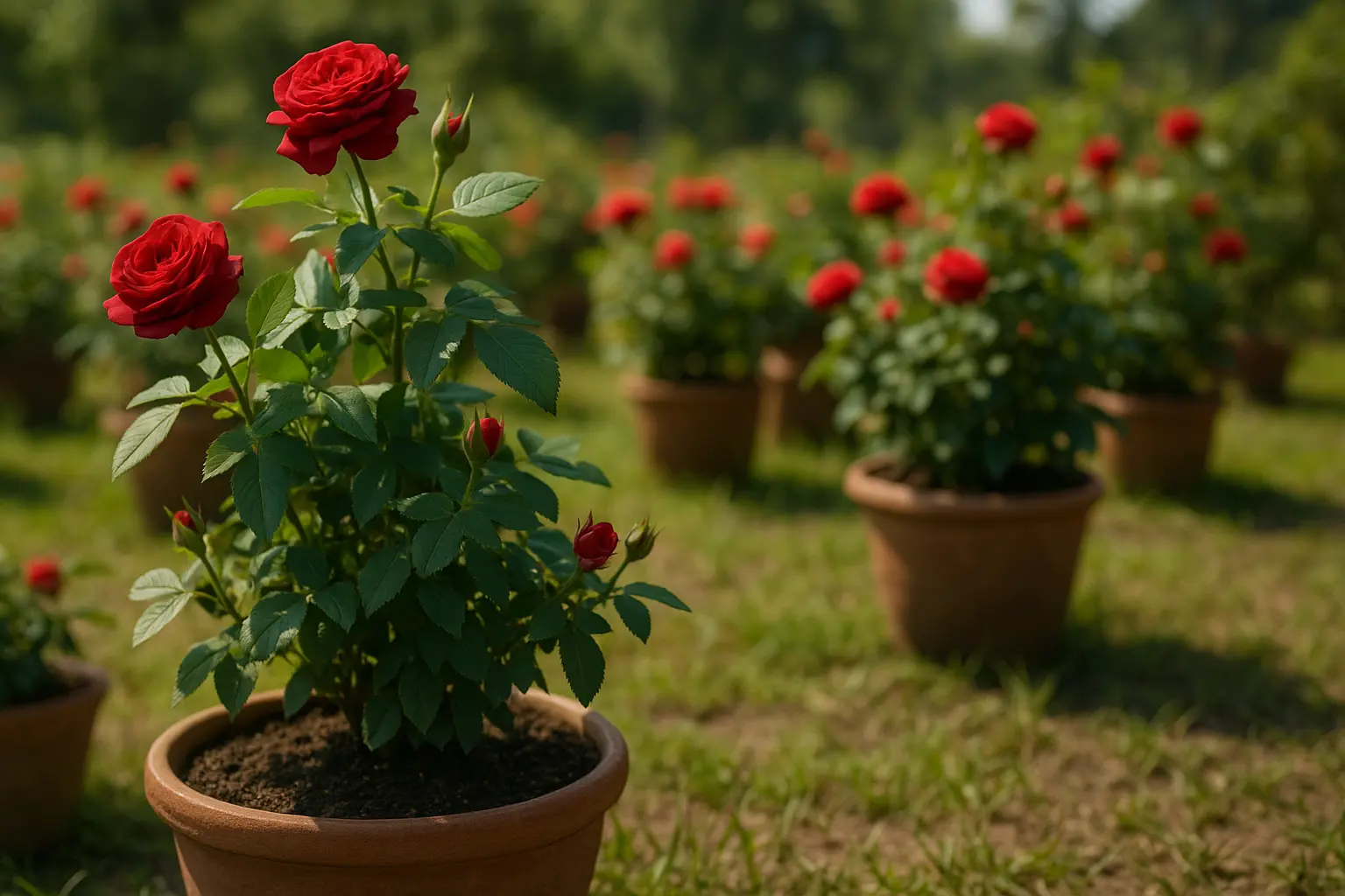 como cuidar una planta de rosas en maceta