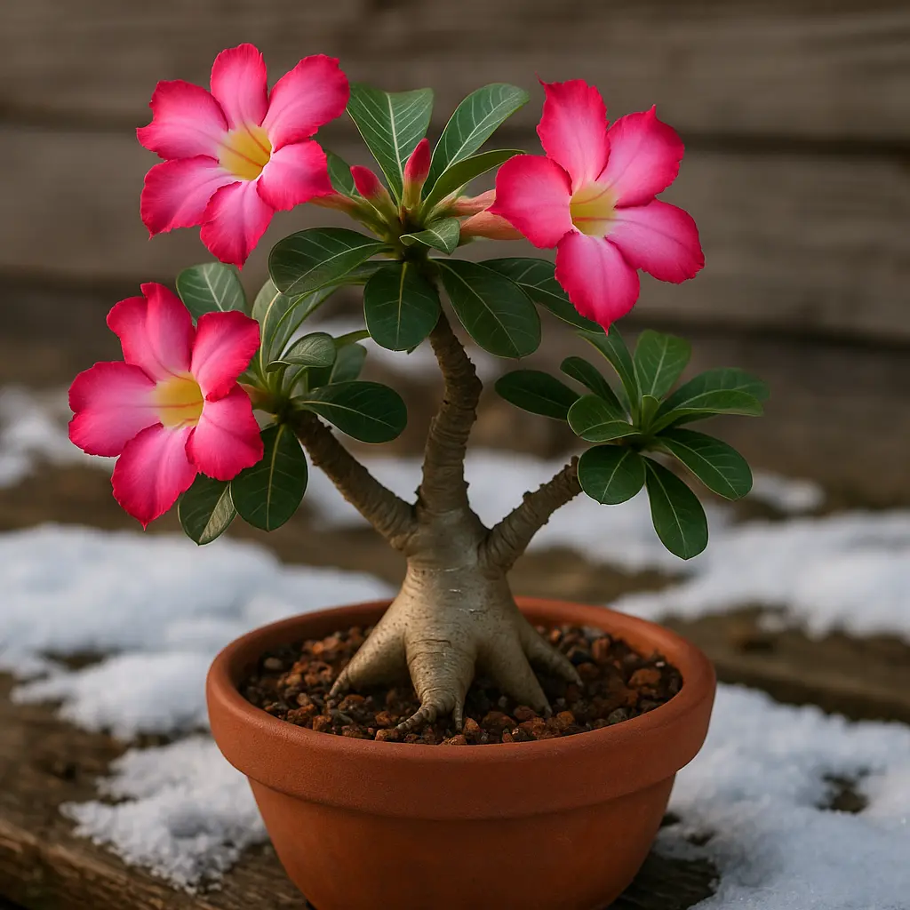 cuidados de la rosa del desierto en invierno
